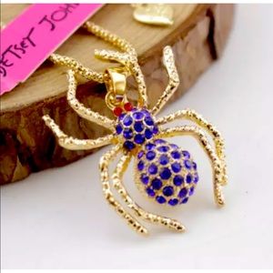 New BetseyJohnson Enamel Crystal Pendant Necklace